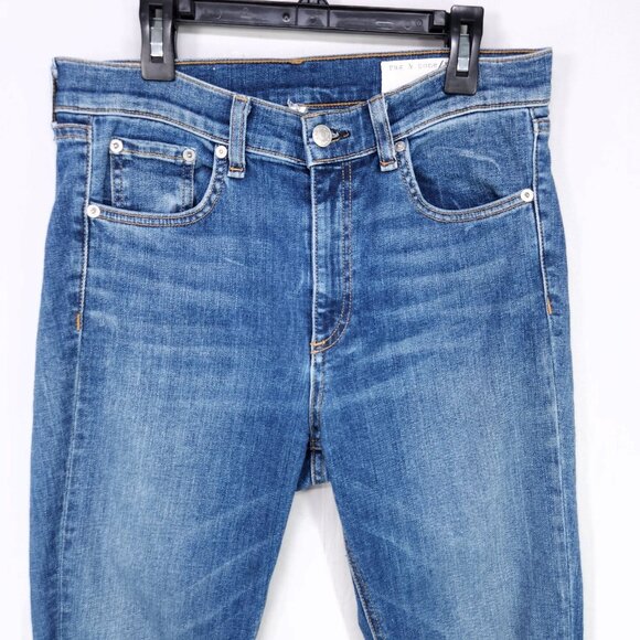 Rag & Bone Jeans 28 Womens Blue High Rise Skinny Distressed Stretch - Picture 3 of 15